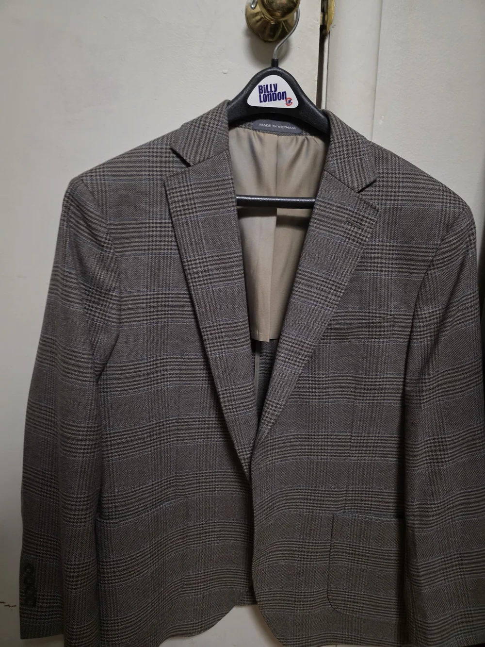 Wilke-Rodriguez 42S Brown Plaid Sport Coat Blazer Modern Fit Stretch
